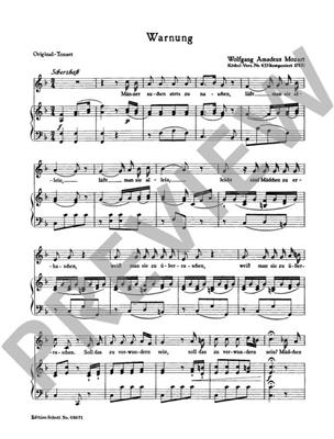 Wolfgang Amadeus Mozart: Warnung Kv433 Arie: Chant et Piano
