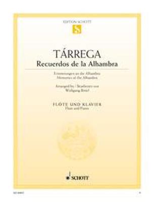 Francisco Tárrega: Recuerdos de la Alhambra: Flûte Traversière et Accomp.