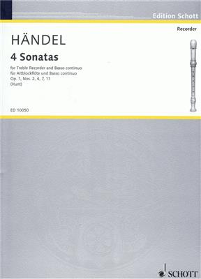 Georg Friedrich Händel: Sonaten(4) Opus 1/2.4.7.11: Flûte à Bec Alto et Accomp.