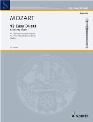 Wolfgang Amadeus Mozart: 12 Easy Duets for 2 Descant Recorders: Flûte à Bec Soprano