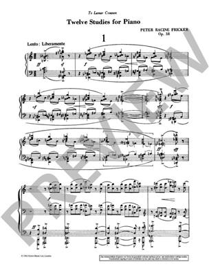 Peter Racine Fricker: 12 Studies op. 38: Solo de Piano