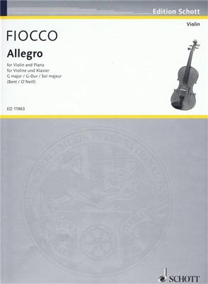 Joseph-Hector Fiocco: Allegro: (Arr. Arthur Bent): Violon et Accomp.