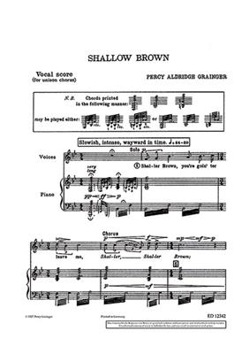 Percy Aldridge Grainger: Shallow Brown: Voix Basses et Accomp.