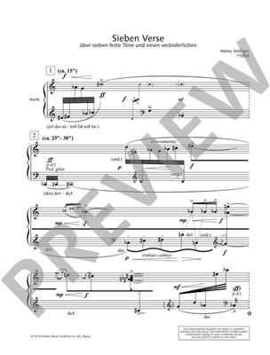 Heinz Holliger: Sieben Verse: Solo pour Harpe
