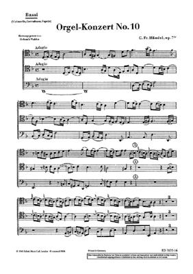 Georg Friedrich Händel: Organ Concerto No. 10 D Minor op. 7/4 HWV 309: Orchestre et Solo