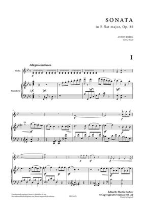 Anton Eberl: Sonata in B flat major op. 35: (Arr. Martin Harlow): Violon et Accomp.