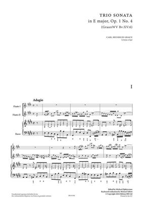 Carl Heinrich Graun: Trio Sonata in E major op. 4/1 op. 4/1: (Arr. Michael Elphinstone): Duo pour Flûtes Traversières