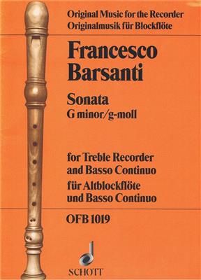 Francesco Barsanti: Sonate G: Flûte à Bec Alto et Accomp.
