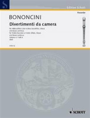 Giovanni Battista Bononcini: Divertimenti Da Camera 4: Flûte à Bec Alto et Accomp.