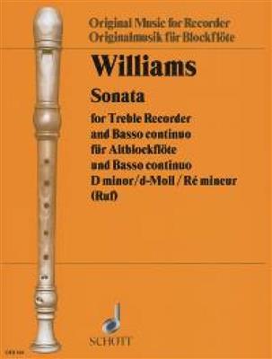 William Williams: Sonata D Minor Treble Recorder & Continuo: Flûte à Bec Alto et Accomp.