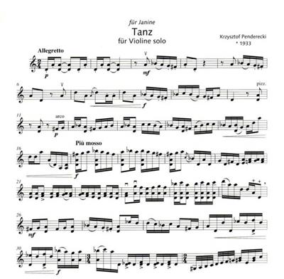 Krzysztof Penderecki: Tanz: Solo pour Violons