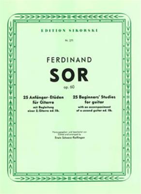 Fernando Sor: 25 Anfänger-Etüden: Solo pour Guitare