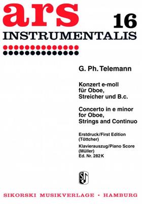 Georg Philipp Telemann: Concerto for Oboe, Strings and Basso Continuo: (Arr. Hermann Töttcher): Hautbois et Accomp.