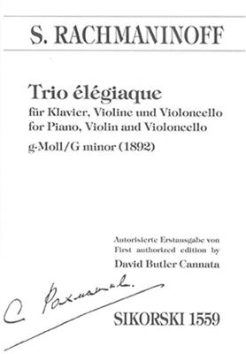 Sergei Rachmaninov: Trio Elegiaque In G Minor: Ensemble de Chambre