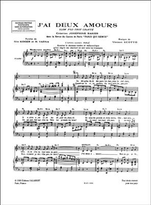 Vincent Scotto: J'Ai Deux Amours: Chant et Piano