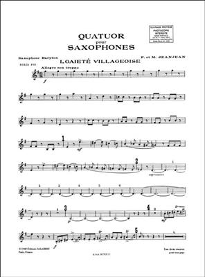 F. Jeanjean: Quatuor Pour Saxophones Partition Et Parties: Saxophones (Ensemble)