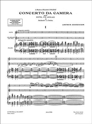 Arthur Honegger: Concerto Da Camera Flute-Cor-Ang-Piano Reduction: Orchestre et Solo