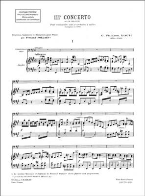 Carl Philipp Emanuel Bach: Troisième Concerto en la Majeur: Violoncelle et Accomp.