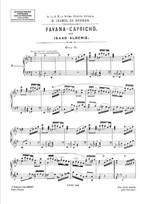 Isaac Albéniz: Pavana Capricho Op.12 Piano: Solo de Piano