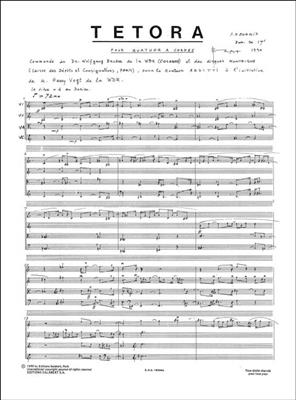 Iannis Xenakis: Tetora: Quatuor à Cordes