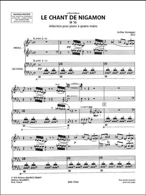 Arthur Honegger: Le Chant de Nigamon, H 16: Piano Quatre Mains