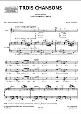 Marcel Delannoy: Trois Chansons: Chant et Piano