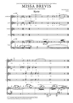 Nico Muhly: Missa brevis: Chœur Mixte et Piano/Orgue