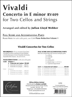 Antonio Vivaldi: Concerto in E Minor RV409: (Arr. Julian Lloyd Webber): Orchestre à Cordes et Solo