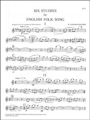 Ralph Vaughan Williams: Six Studies In English Folk-Song: Saxophone Alto