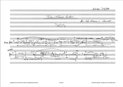 Nikolaus Brass: Tranströmerlieder: Chant et Piano