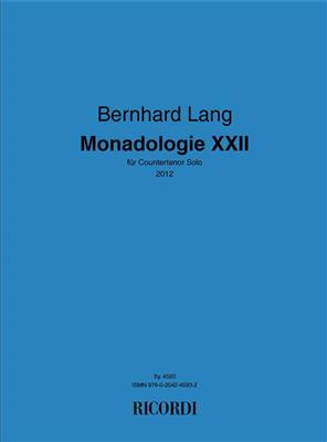 Bernhard Lang: Monadologie XXII: Solo pour Chant