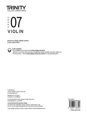 Trinity Violin 2020-2023. Grade 7 Part
