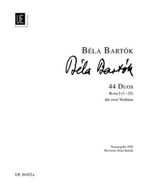 Béla Bartók: 44 Duets For Two Violins - Volume 1: Duos pour Violons