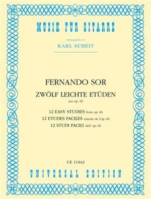 Fernando Sor: Leichte Etudes(12) Opus 60: (Arr. Karl Scheit): Solo pour Guitare