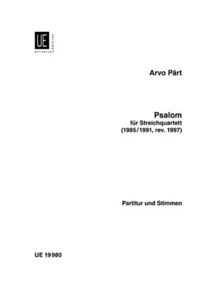 Arvo Pärt: Psalom: Quatuor à Cordes