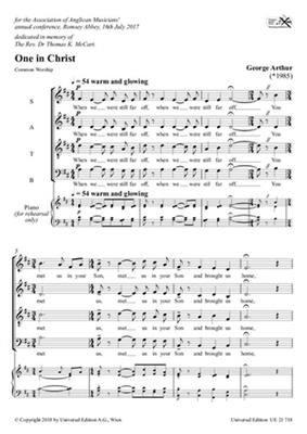 George Arthur: One in Christ: Chœur Mixte A Cappella