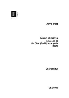 Arvo Pärt: Nunc Dimittis: Chœur Mixte et Accomp.