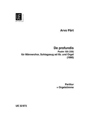 Arvo Pärt: De profundis: Voix Basses et Piano/Orgue
