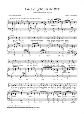 Hans May: Ein Lied geht um die Welt: Chant et Piano
