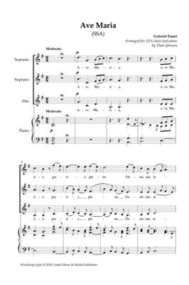 Gabriel Fauré: Ave Maria: (Arr. Thais Janssen): Voix Hautes et Piano/Orgue