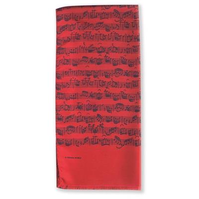 Silk scarf Sheet music red