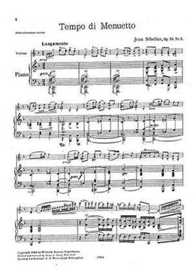 Jean Sibelius: Six Pieces Op.79 No.2 'Tempo Di Minuetto': Violon et Accomp.