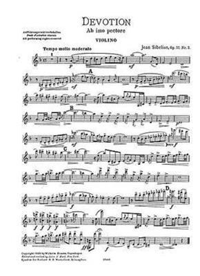 Jean Sibelius: Devotion Op.77 No.2: Violon et Accomp.