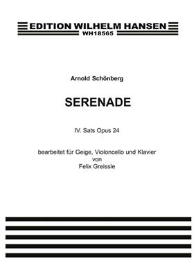 Arnold Schönberg: Serenade Op. 24: (Arr. Felix Greissle): Trio pour Pianos