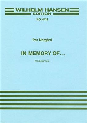 Per Nørgård: In Memory Of...: Solo pour Guitare
