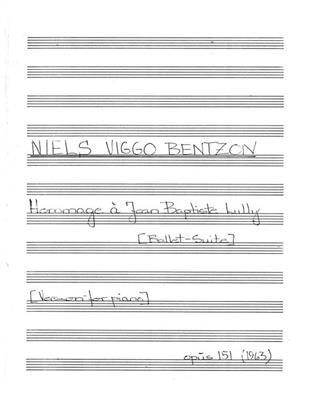 Niels Viggo Bentzon: Hommage a Jean Baptiste Lully: Solo de Piano