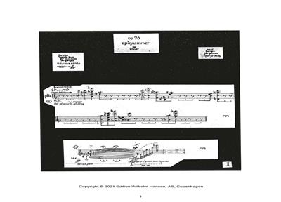 Axel Borup-Jørgensen: Epigrammer, Op. 87: Solo de Piano