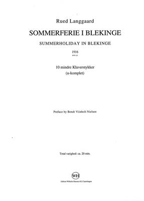 Rued Langgaard: Sommerferie I blekinge (BVN 123): Solo de Piano
