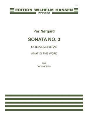 Per Nørgård: Sonata No.3: Solo pour Violoncelle