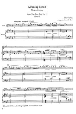 Edvard Grieg: Morgenstimmung - Morning Mood: Flûte Traversière et Accomp.